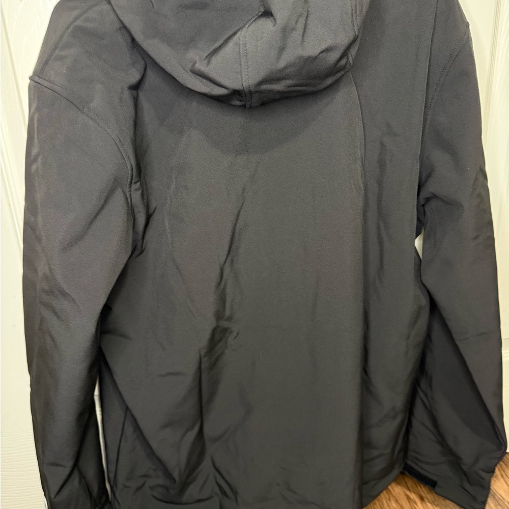 Outdoor Ventures Softshell Jacket Mens Large Black Hooded Fleece Lined NWT - Picture 5 of 5